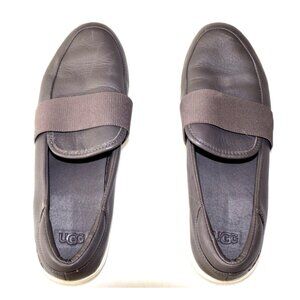 UGG Chayze Leather Slip-On Platform Sneakers Charcoal Grey Loafer Hybrid SZ 9